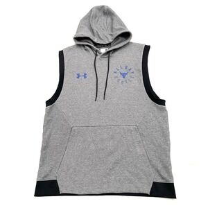 Under Armour Project Rock All Day Hustle Sleeveless Hoodie Large Gray Gym